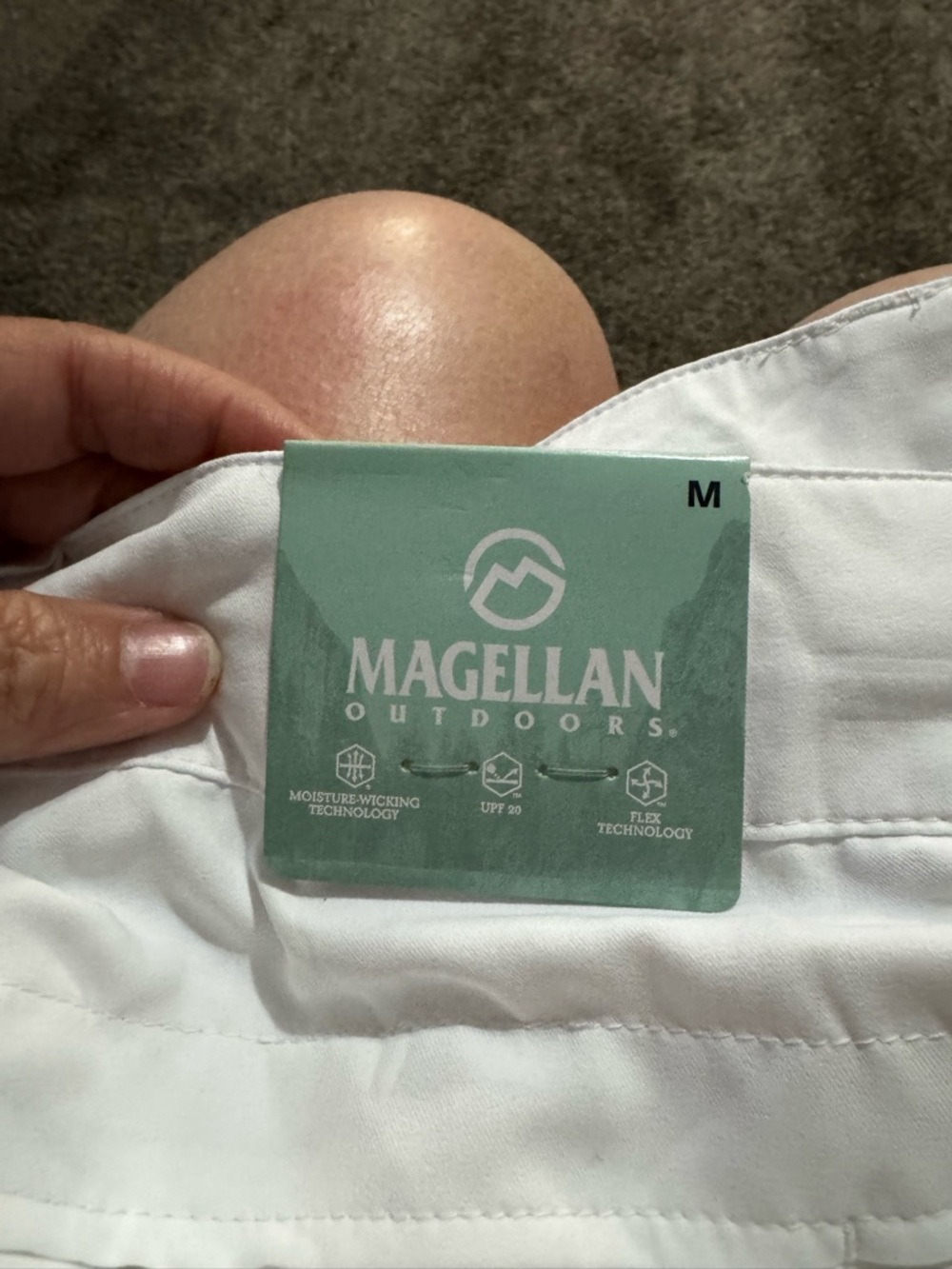 Magellan Outdoors White Shorts with Mint Green Tag